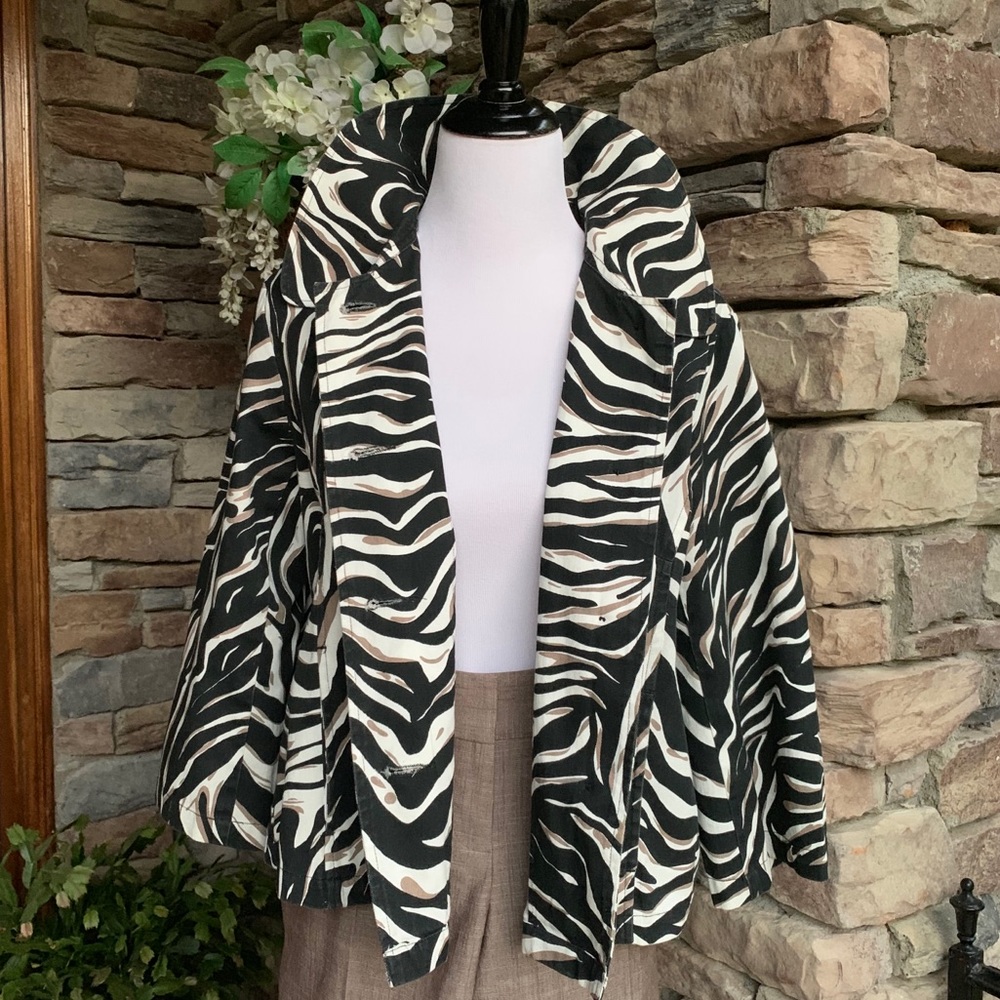 Denim Zebra Print Jacket